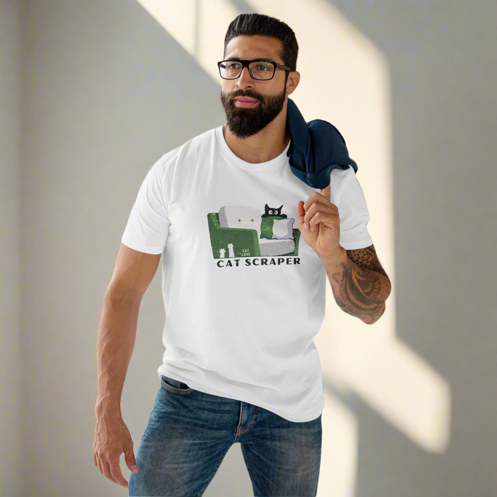 Cat Scraper - Unisex Cotton T-shirt