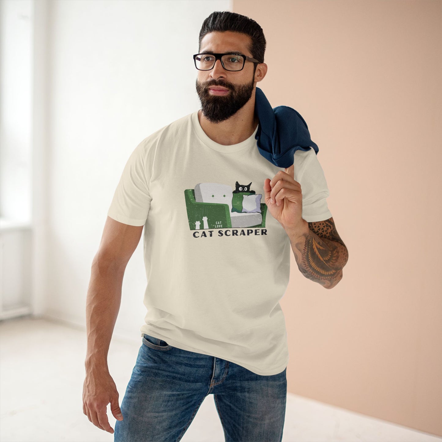 Funny Cat Scraper Unisex Cotton Tee