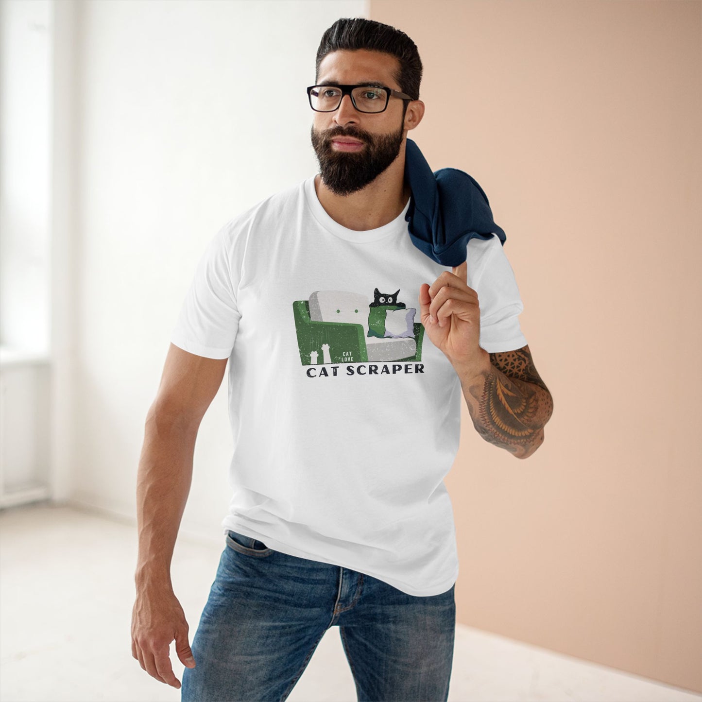 Funny Cat Scraper Unisex Cotton Tee
